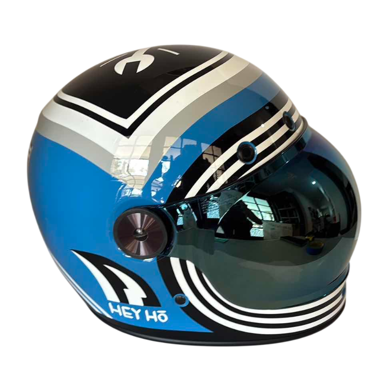 Photo 1 of BELL BULLITT BLUE BARN FRESH GRAPHIC FULL FACE HELMET SIZE M WITH SENA BLUETOOTH