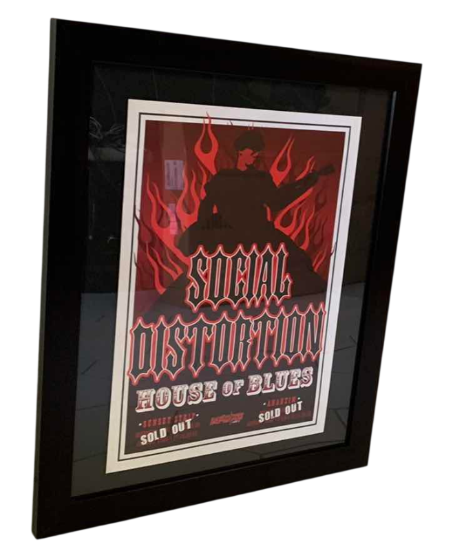 Photo 1 of SOCIAL DISTORTION HOUSE OF BLUES MIKE NESS FRAMED POSTER 23" X 18"