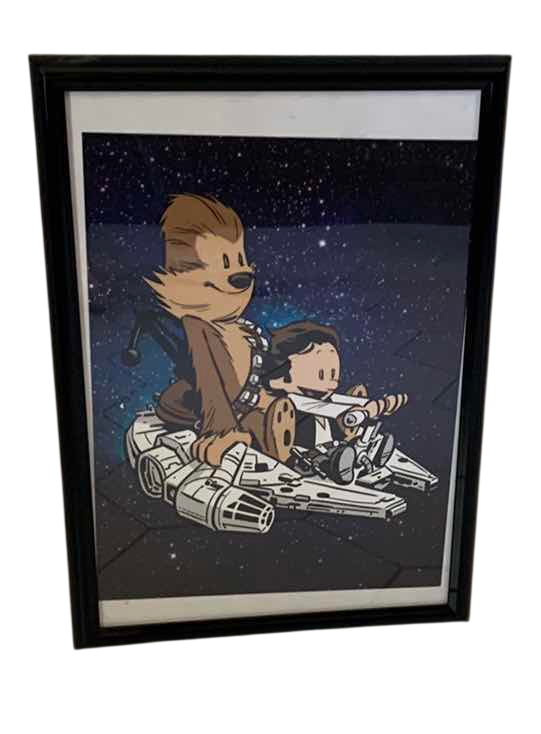 Photo 1 of "NEW ADVENTUES AWAKEN" STAR WARS/CALVIN HOBBES MASHUP POSTER 20" X 14"