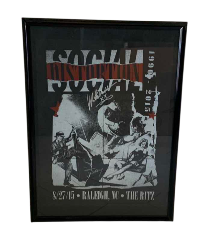 Photo 1 of SOCIAL DISTORTION CONCERT 2015 FRAMED POSTER SIGNED BY MIKE NESS LEAD SINGER 29" X 21"