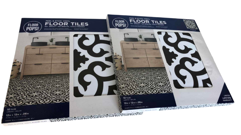 Photo 1 of 2 FLOOR POPS PEEL AND STICK VINYL FLOOR TILE PACKAGES