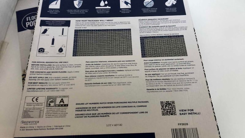 Photo 1 of 2 FLOOR POPS PEEL AND STICK VINYL FLOOR TILE PACKAGES