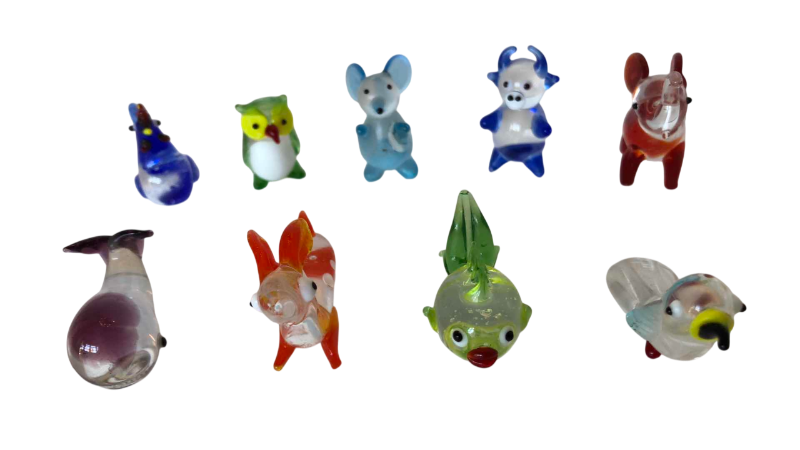 Photo 1 of 9 MINIATURE HAND BLOWN GLASS ANIMAL FIGURINES