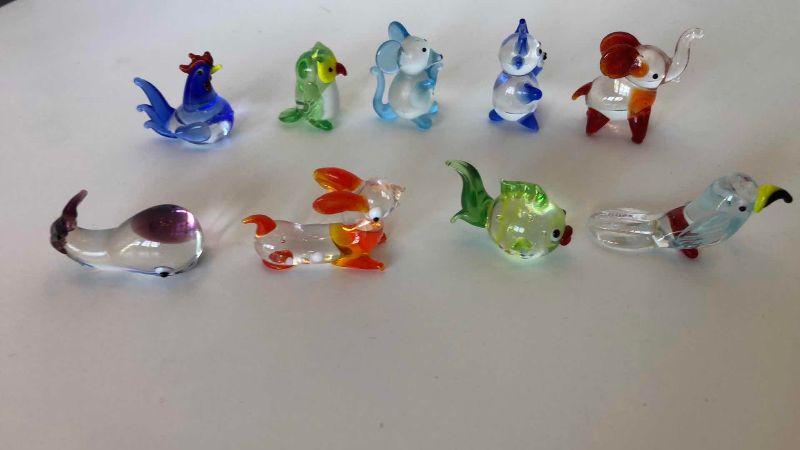Photo 1 of 9 MINIATURE HAND BLOWN GLASS ANIMAL FIGURINES