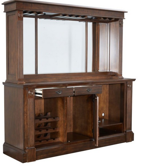 Photo 1 of ECI MONTICELLO MAHOGANY BACK BAR WITH HUTCH 78" X 25" H 80"