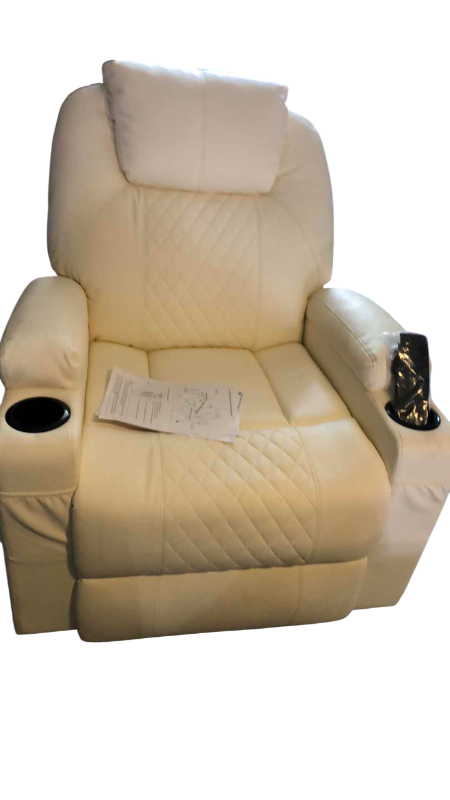 Photo 1 of AHMED POWER RECLINER WITH VIBRATION MASSAGE AND HEAT HOME THEATER RECLINER FAUX LEATHER