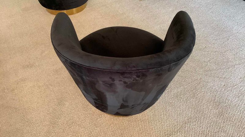 Photo 1 of TOV FURNITURE HANDMADE REMY BLACK VELVET 360 SWIVEL CHAIR