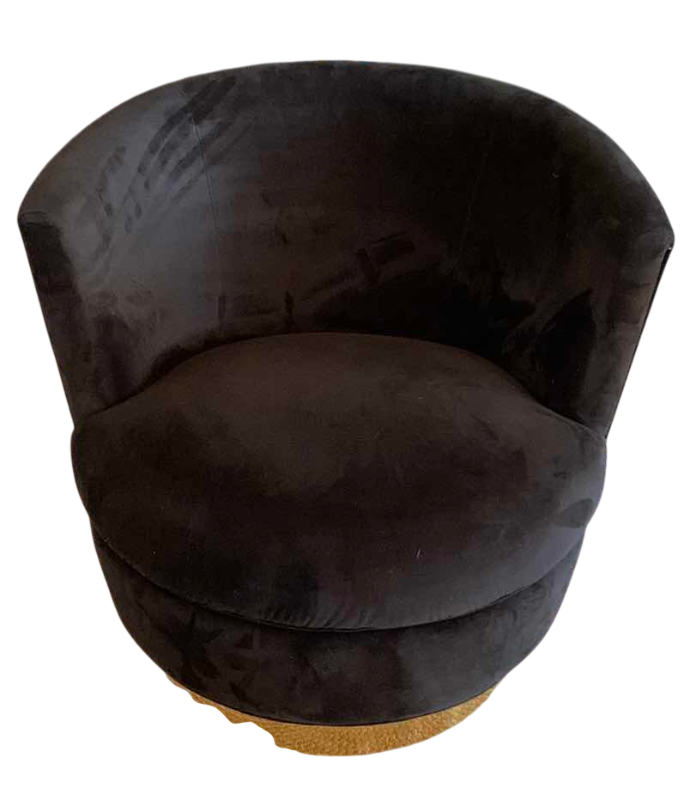Photo 1 of TOV FURNITURE HANDMADE REMY BLACK VELVET 360 SWIVEL CHAIR