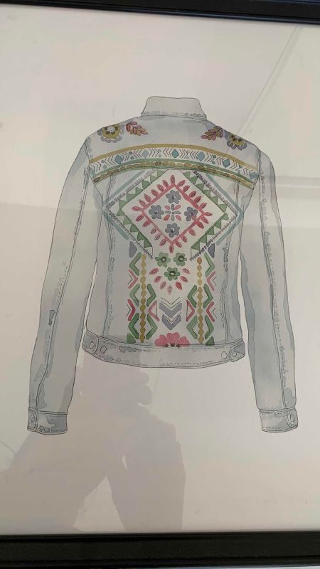 Photo 1 of IKEA JACKET  AND A VINTAGE ROSES PRINT 17” X 13