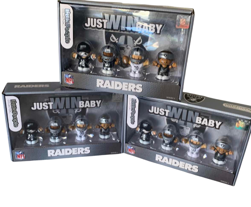 Photo 1 of THREE LAS VEGAS RAIDERS LITTLE PEOPLE COLLECTIBLE FIGURES