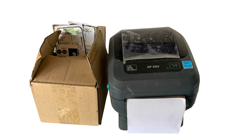 Photo 1 of ZEBRA PRINTER MODEL ZP505 WITH SUPPLIES