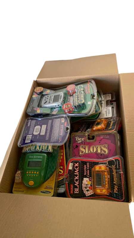 Photo 1 of BOX OF HANDHELD TOYS