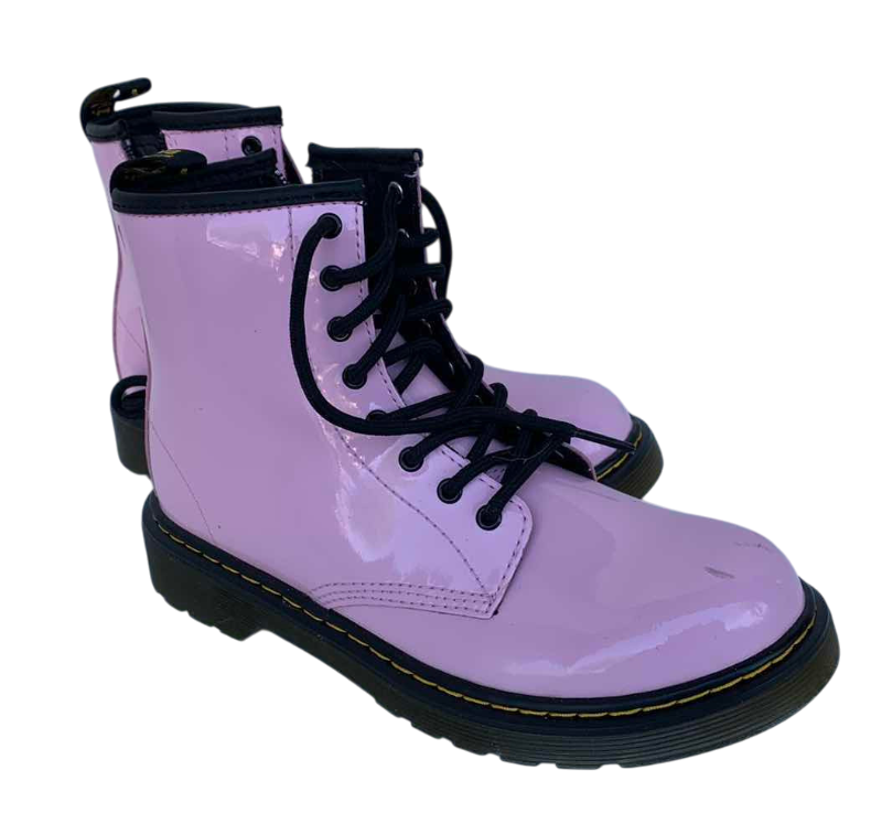 Photo 1 of WOMENS DOC MARTENS PINK PATENT LEATHER BOOTS US 4M