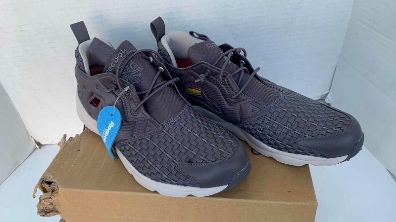 Photo 1 of MENS REEBOK RUNNING SHOES FURYLITE NEW WOVEN SIZE 9.5 WITH ORTHOPEDIC INSERTS