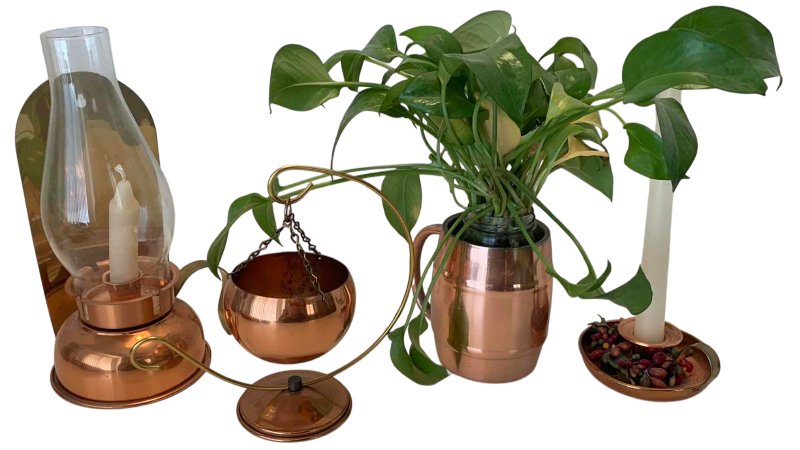 Photo 1 of COPPER HOME DECOR WITH LIVE PLANT