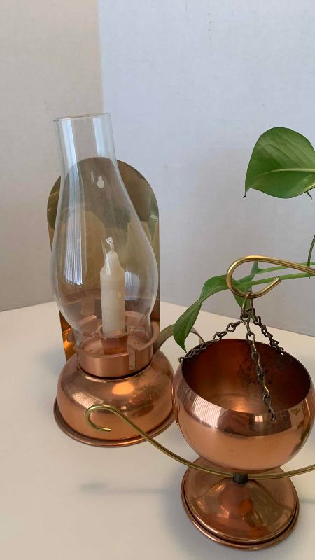 Photo 1 of COPPER HOME DECOR WITH LIVE PLANT