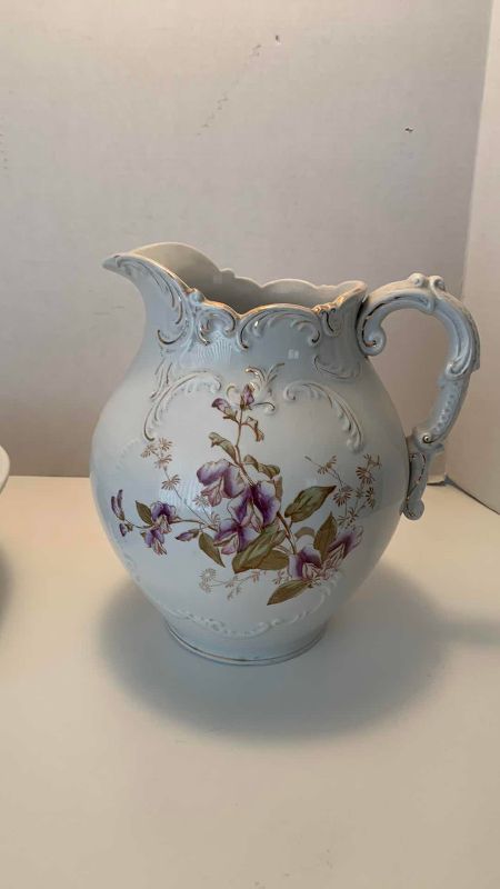 Photo 1 of ANTIQUE WATER, PITCHER, AND BASIN