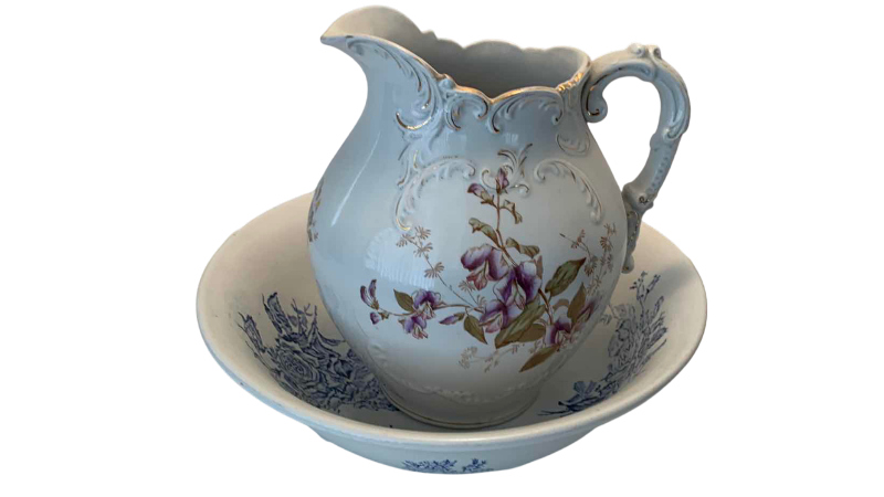 Photo 1 of ANTIQUE WATER, PITCHER, AND BASIN