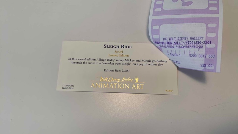 Photo 1 of $225 WALT DISNEY SLEIGH RIDE LIMITED EDITION 2500 19” X 15”