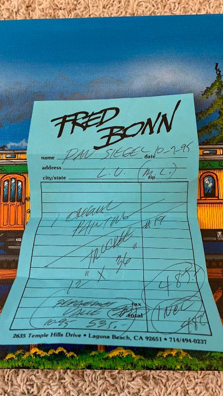 View 5 of FRED BOND TRAIN PAINTING 12” X 40”