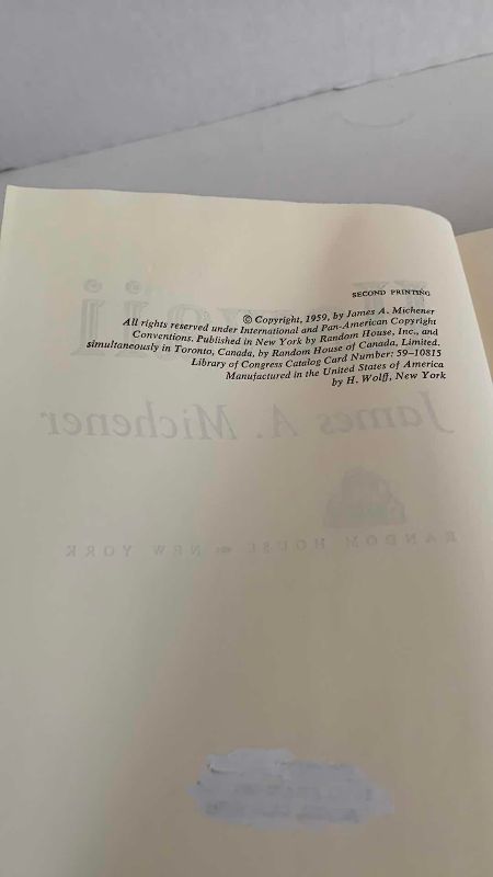 Photo 1 of HAWAII BY JAMES MICHENER FIRST EDITION