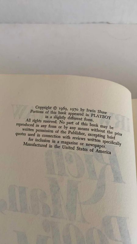 Photo 1 of IRWIN SHAW RICH MAN, POOR MAN FIRST EDITION