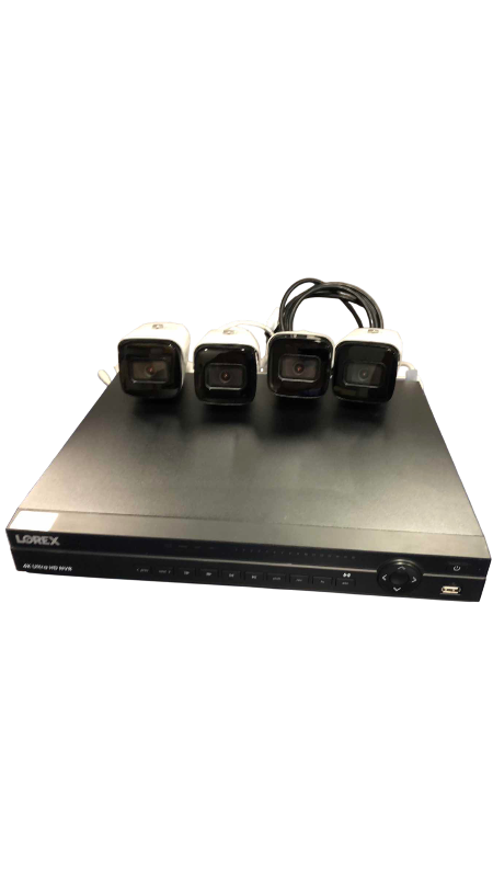 Photo 1 of LOREX 4K ULTRA HD 16 CHANNEL WIRED NVR SYSTEM MODEL N883A6B-Z WITH FOUR 4K SMART IP FIXED BULLET CAMERAS MODEL LNB9252-C