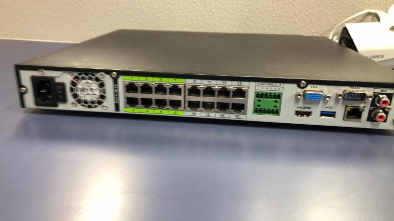 Photo 1 of LOREX 4K ULTRA HD 16 CHANNEL WIRED NVR SYSTEM MODEL N883A6B-Z WITH FOUR 4K SMART IP FIXED BULLET CAMERAS MODEL LNB9252-C