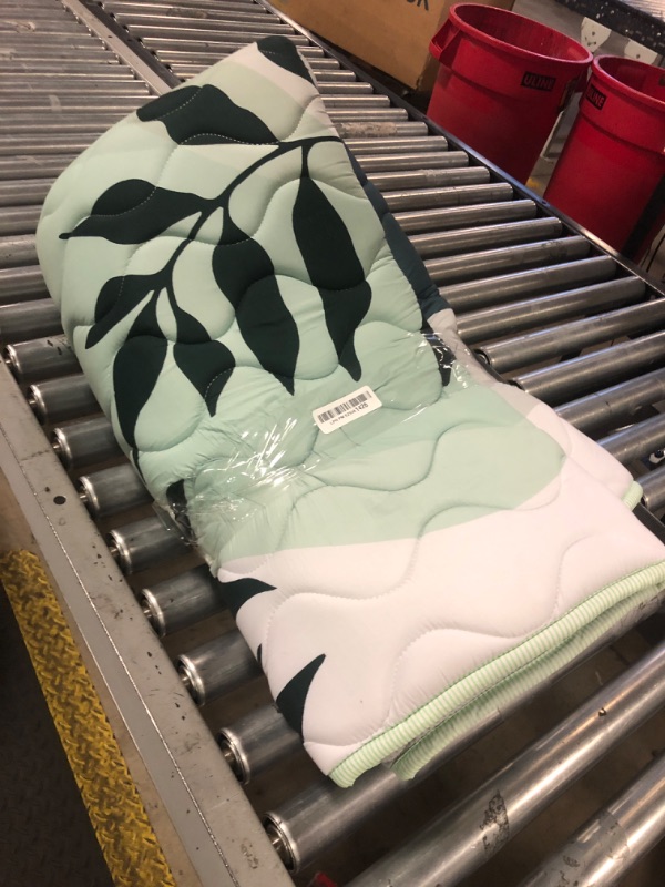 Photo 1 of Beavtaens Baby Play Mat, 50x50 Playpen Mat, Thick Soft Foam Playmats for Baby, Foldable and Washable Crawling Mat for Floor(Green Leaf)