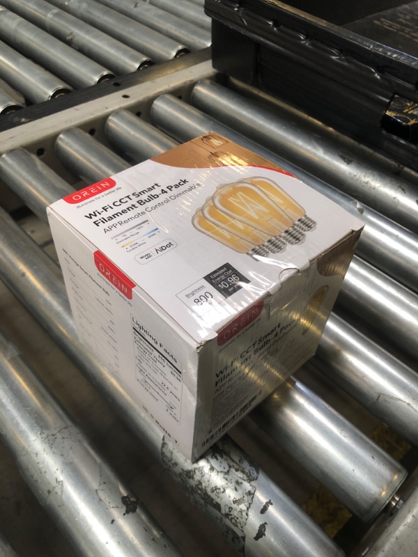 Photo 1 of OREiN Smart Edison Light Bulbs, 2.4 Ghz Wi-Fi ST19(58) Vintage Light Bulbs E26, 800LM Dimmable via app, 2700-6500K Tunable, Smart LED Filament Bulb Works with Alexa/Google Home, 60W Equivalent 4Pack