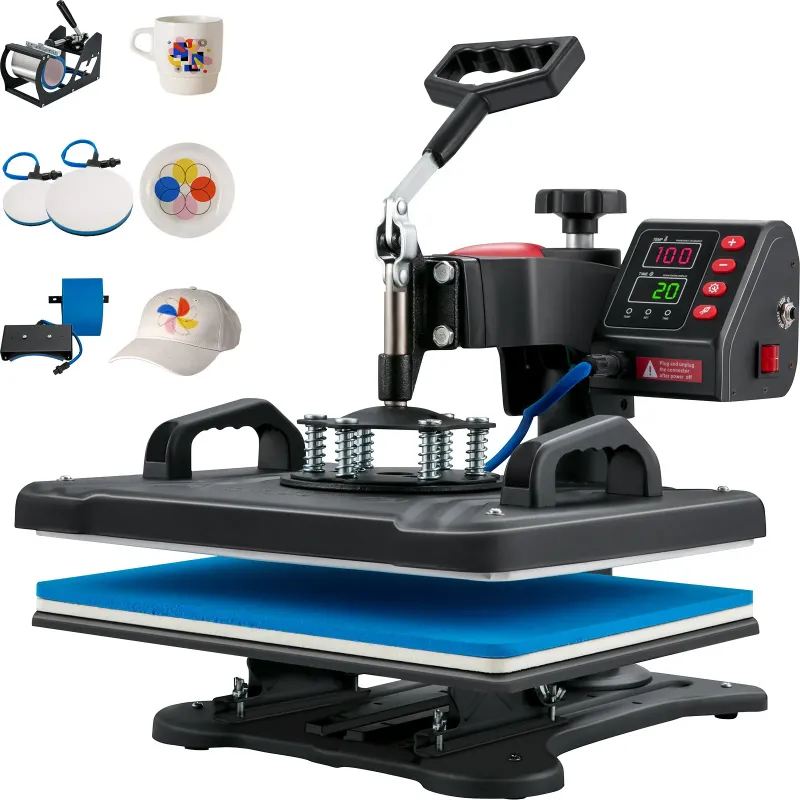 Photo 1 of VEVOR Heat Press, 5 in 1 Heat Press Machine Machine 12x15, Clamshell Sublimation Transfer Printer Fast Heat-up, Digital Precise Temperature Control, Vinyl Heat Press for T-Shirt Plate Mug Cup, 900W
