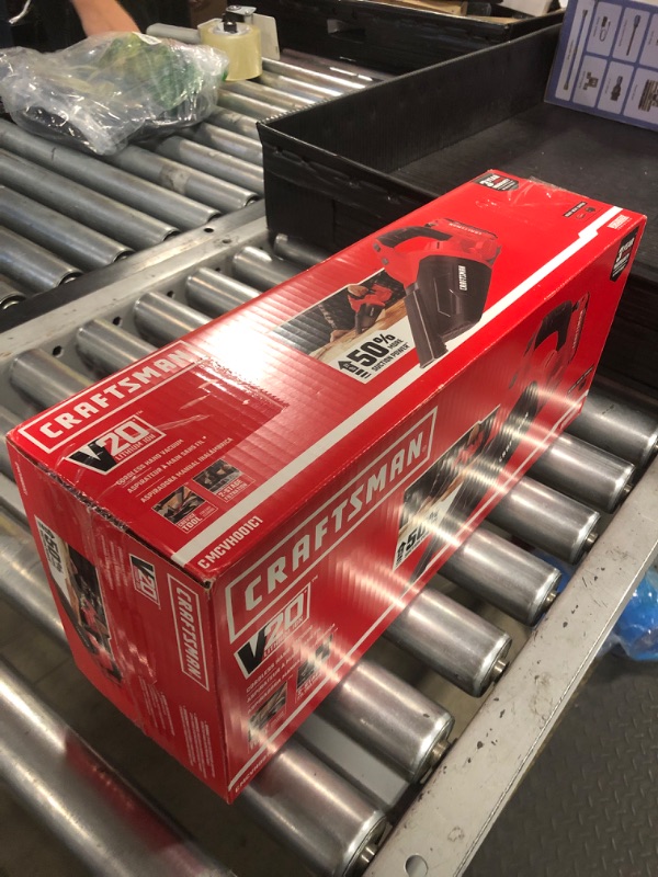 Photo 1 of Craftsman V20 Cordless Hand Vacuum, 45 CFM, 2 Stage Filtration System with Filter, Battery and Charger Included (CMCVH001C1)
