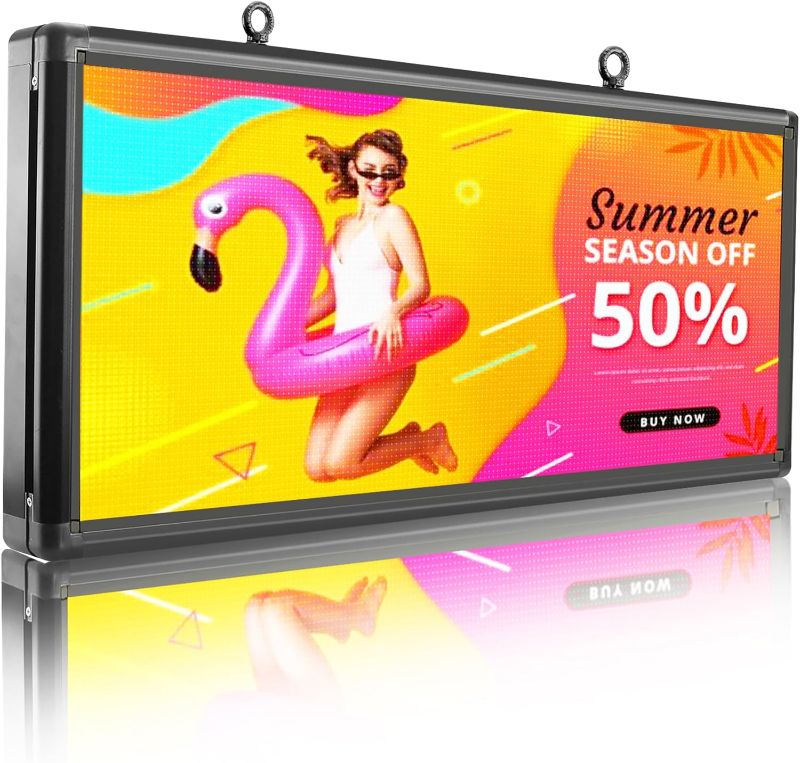 Photo 1 of P6 Outdoor Full Color 40 x 18 inches Led Sign WIFI Control And USB Control Programmable With High Resolution Scrolling Texts, Colorful images and videos Custom Digital Signage Displays Led Advertising Board For Shop