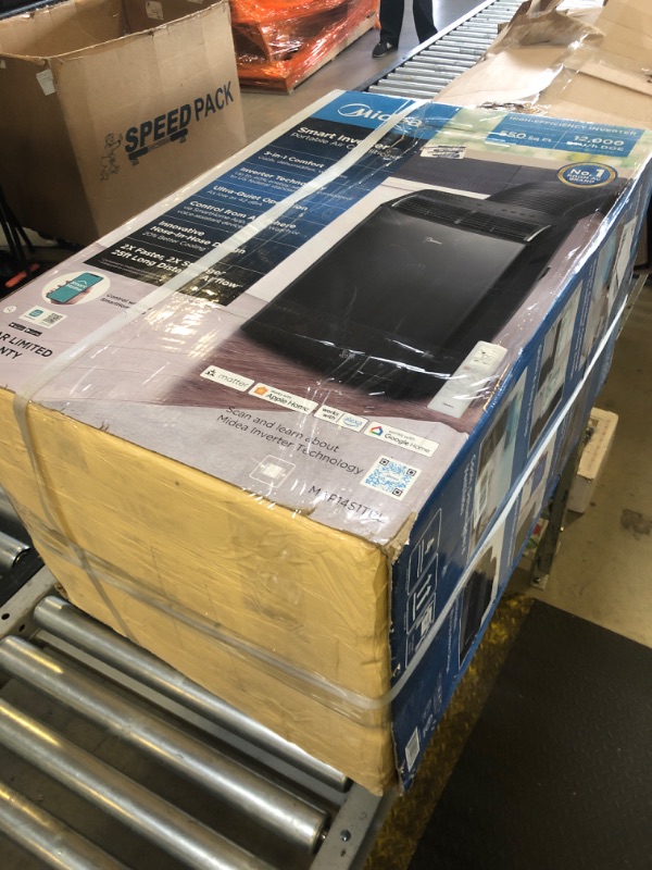Photo 1 of Midea Duo 14,000 BTU (12,000 BTU SACC) High Efficiency Inverter, Ultra Quiet Portable Air Conditioner, Cools up to 550 Sq. Ft., Works with Alexa/Google Assistant, Includes Remote Control & Window Kit