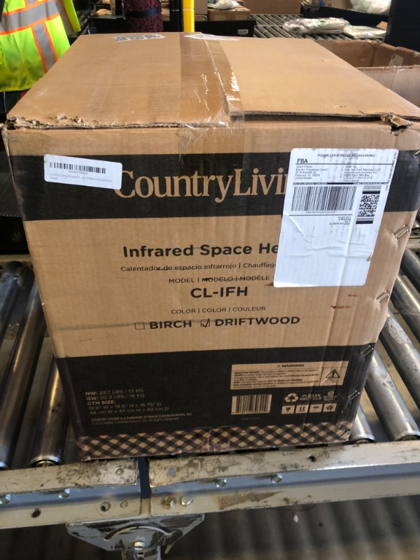 Photo 1 of Country Living Infrared Portable Rolling Space Heater with LED Touchscreen and Remote Control | 12h Timer | 1500w Quick Heating for Indoor Use | Driftwood Grain Finish factory sealed 