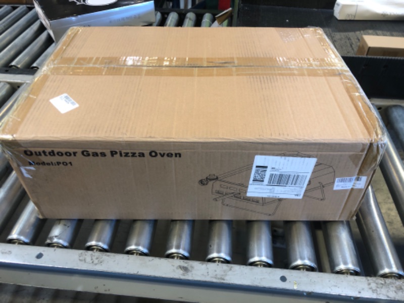 Photo 1 of SafBbcue Outdoor Pizza Oven Stove Portable Propane Pizza Maker Gas Powered with Stone Baffle Door Peel and Cutter Gas Cooker for Any Outdoor Kitchen Outside Camp Backyard Party Cooking, Gray