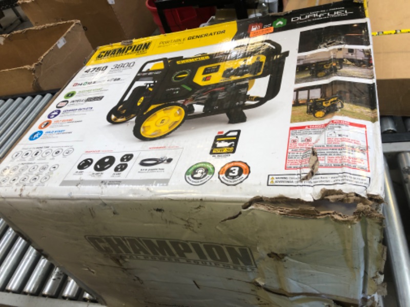 Photo 1 of Champion Power Equipment 4750-Watt Dual Fuel Portable Generator with Electric Start, Wheel Kit
