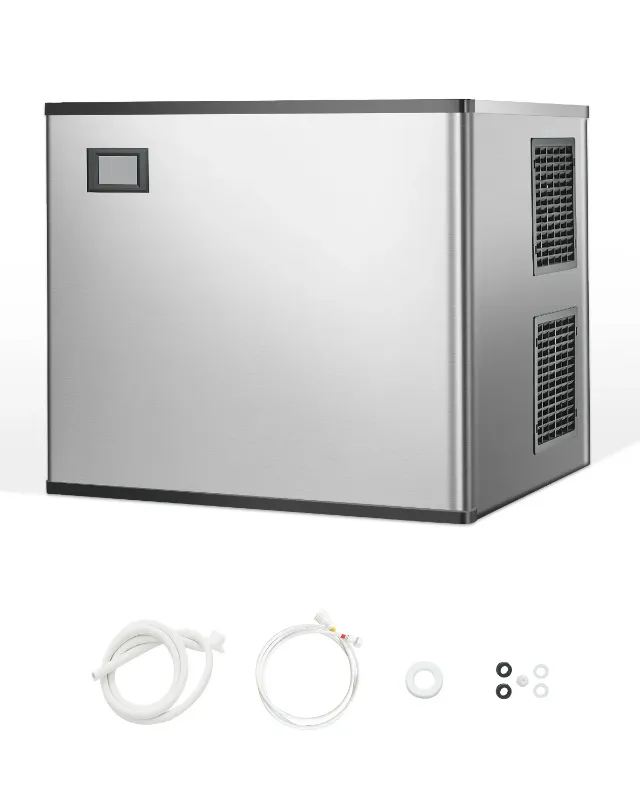 Photo 1 of VEVOR Commercial Ice Maker Machine-Head 800 lbs/24 h, 26 Inch Stainless Steel Industrial Ice Machine, Self-Cleaning and Scheduled Ice Making, Modular Ice Cube Machine for Restaurant Hotel - Head Only PART ONLY