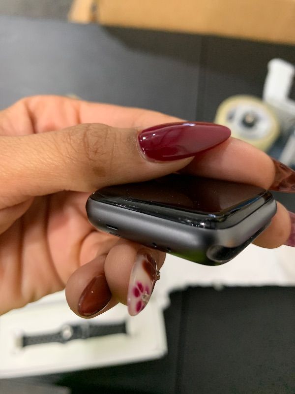 Photo 1 of SCREEN IS BROKEN ------------------------------------------------------------------------Apple Watch Series 10 [GPS 46mm case] Smartwatch with Jet Black Aluminium Case with Black Sport Band - S/M. Fitness Tracker, ECG App, Always-On Retina Display, Water 