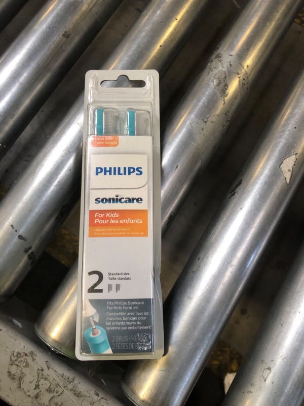 Photo 1 of Philips Sonicare for Kids 7+ Genuine Replacement Toothbrush Heads, 2 Brush Heads, Turquoise and White, Standard, HX6042/94