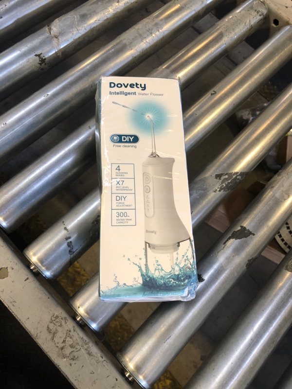 Photo 1 of Portable Cordless Water Flosser, Rechargeable Water Dental Flosser with 1500 mAh Battery, IPX7 Waterproof, 4 Modes 4 Jet Tips, Type-C Charging for Travel & Home (White)