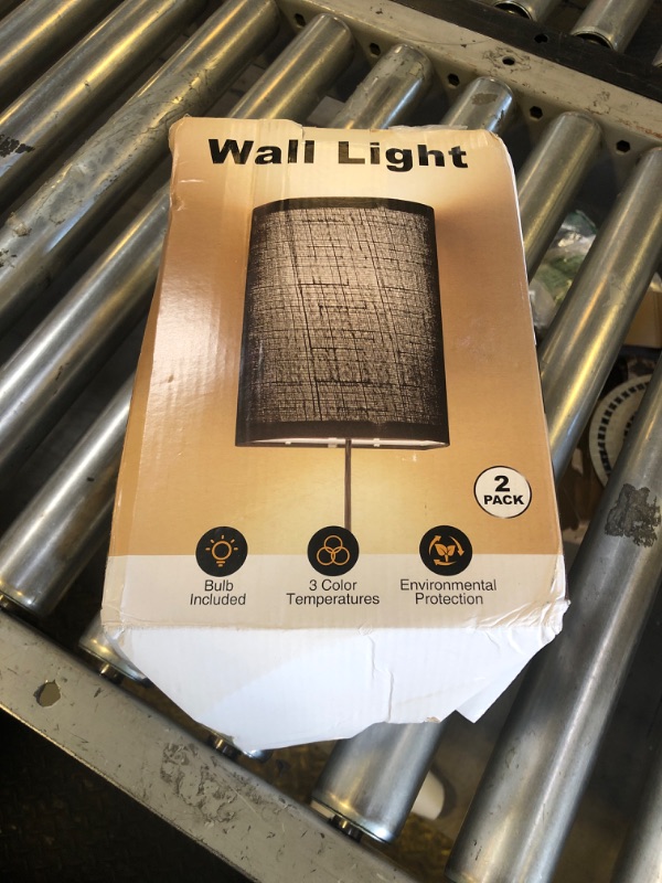 Photo 1 of AVV Wall Sconces Set of Two, Wall Lamp Plug in with On/Off Switch, 2700K 4000K 5000K Selectable, Wall Lights for Bedroom, Living Room, Wall Decor for Bedroom, Fabric Linen Lamp Shades