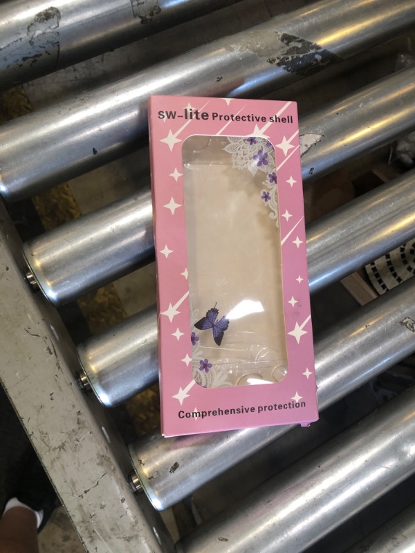 Photo 1 of DLseego Purple Butterfly Flower Floral Switch Lite Protective Case Clear 2-Piece Split Full Wrap PC Hard Shell Anti-Scratch All-Round Protection Cover for Switch 2019 Model