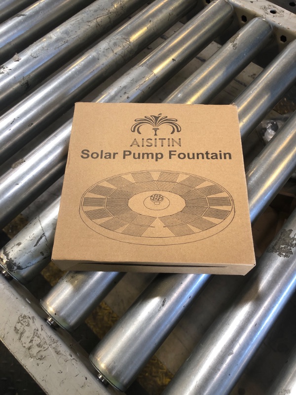 Photo 1 of AISITIN 3.5W Solar Bird Bath Fountain Pump, Solar Fountain Pump for Bird Bath with 6 Nozzles, Solar Powered Water Fountain Pump for Garden, Ponds, Pool, Fish Tank, Aquarium and Outdoor, Black