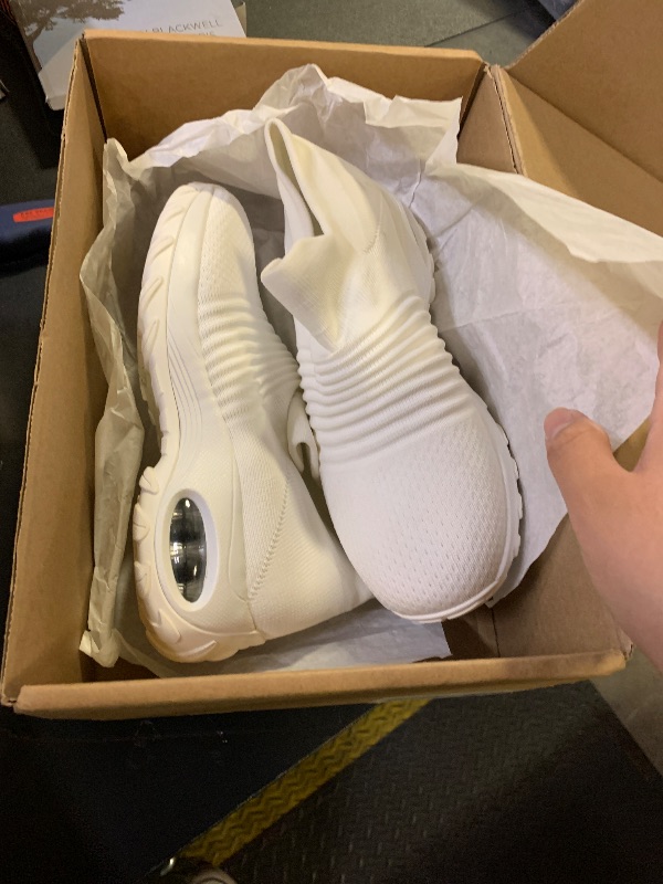 Photo 1 of HKR Womens Comfortable Nursing Work Shoes Slip On Lightweight Platform Walking Sneakers White 9(ZJW1839baise41)