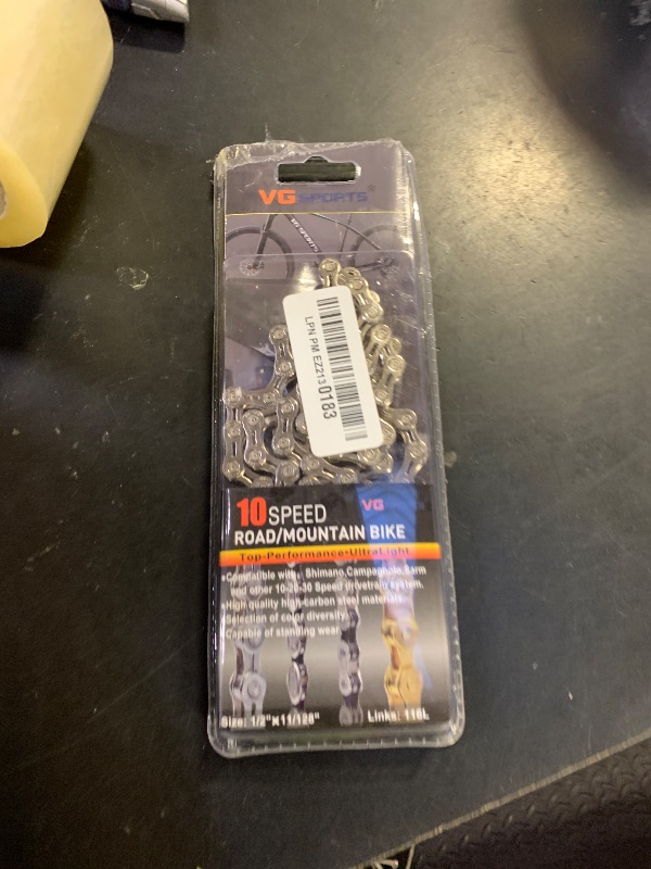 Photo 1 of VG SPORTS 6/7/8/9/10/11 Speed Bike Chains,Half Hollow/Full Hollow Lightweight Bicycle Chains for Road Bike/MTB/BMX,Silver/Gold/Titanium/Rainbow 116 Links with Missing Link