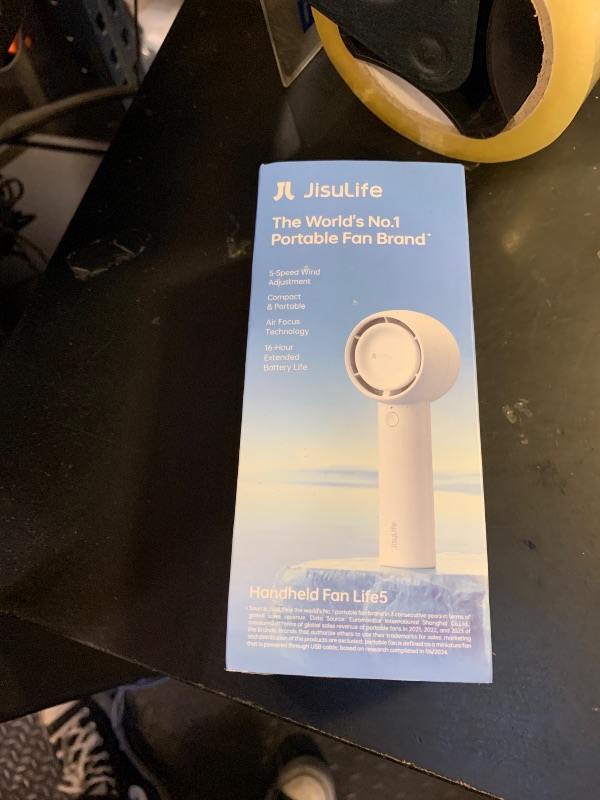 Photo 1 of JISULIFE Mini Portable Fan-Bladeless Safe Design, Powerful Turbo Handheld Fan with 5 Speeds, 16Hrs Max Cooling Time?USB Rechargeable, Small Pocket for Travel/Lash, Gifts For Girls/Women