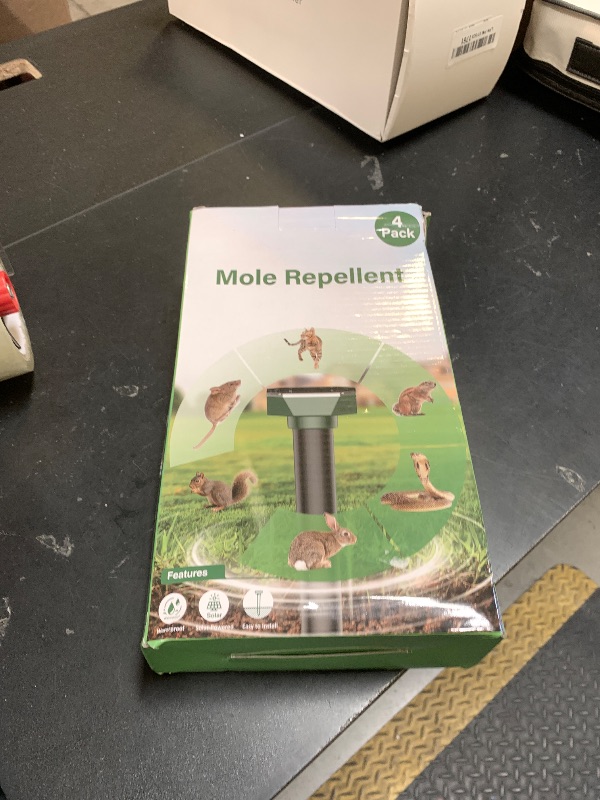 Photo 1 of Snake & Mole & Rabbit & Skunk Repellent Solar Powered, Ultrasonic Deterrent, IP65 Waterproof, to Get Rid of Gopher, Groundhog, Rodent, Chipmunk, Raccoon, and Vole for Lawn & Garden, 4 Pack