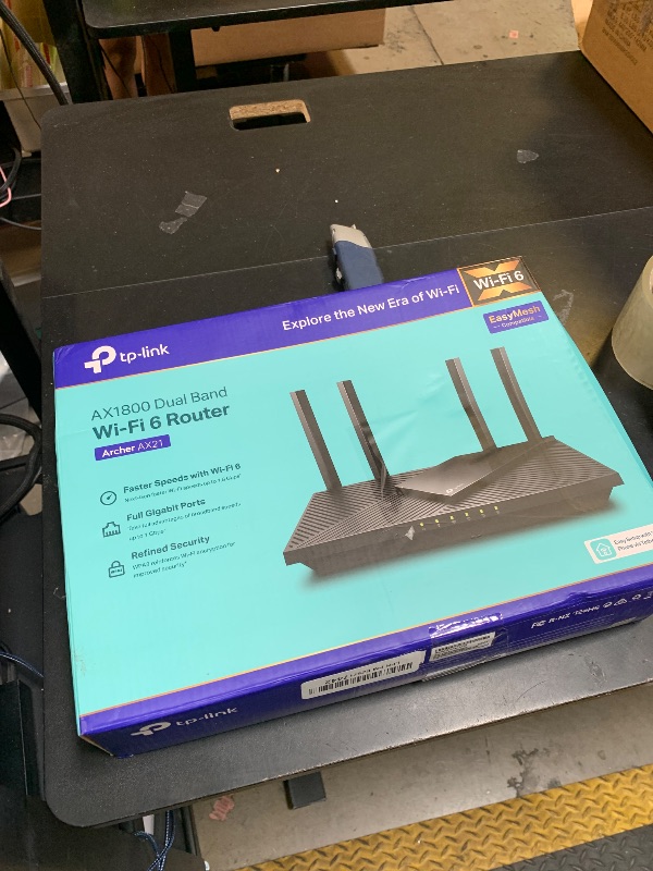 Photo 1 of TP-Link AX1800 WiFi 6 Router V4 (Archer AX21) – Dual Band Wireless Internet, Gigabit, Easy Mesh, Works with Alexa - A Certified for Humans Device, Free Expert Support