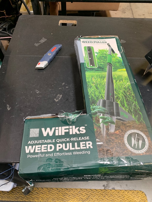 Photo 1 of Puller Tool with Long Adjustable Handle (36", 40", & 45"), Quick-Release Weed Ejector Mechanism, Lightweight Aluminum Stand-Up Heavy Duty Weed Remover, 4-Claw Head & Foot Pedal for Easy Weeding